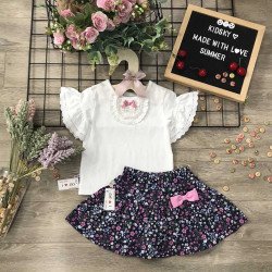 Áo cotton bé gái tay loe- A3015